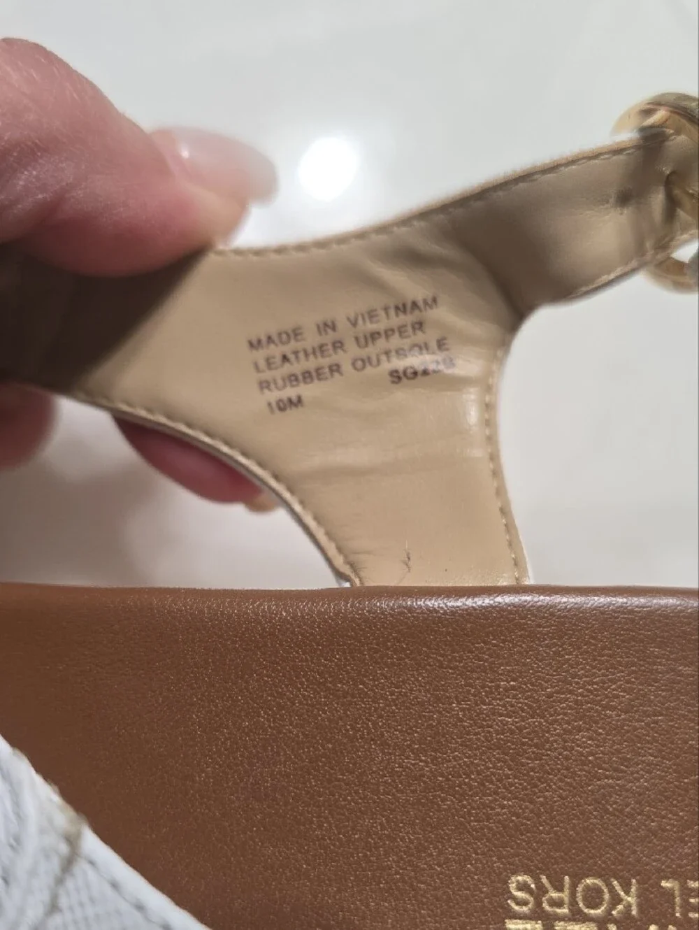Michael Kors White Leather Espadrille Wedge Sandals